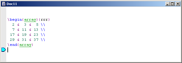 Screenshot: Array Environment (5 KB)