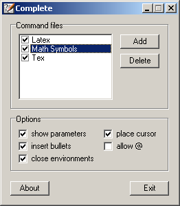 Screenshot: Completion Wizard Options (5 KB)